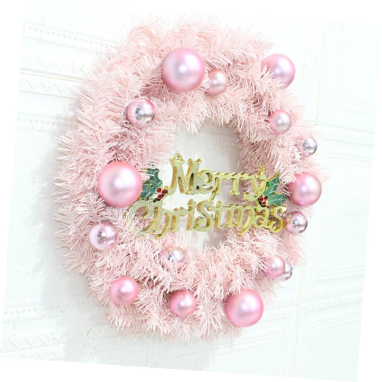 Guirnalda Navideña Rosa con Luces LED Decoración para Puerta y Pared Ambiente Festivo para Hogar y Comercio