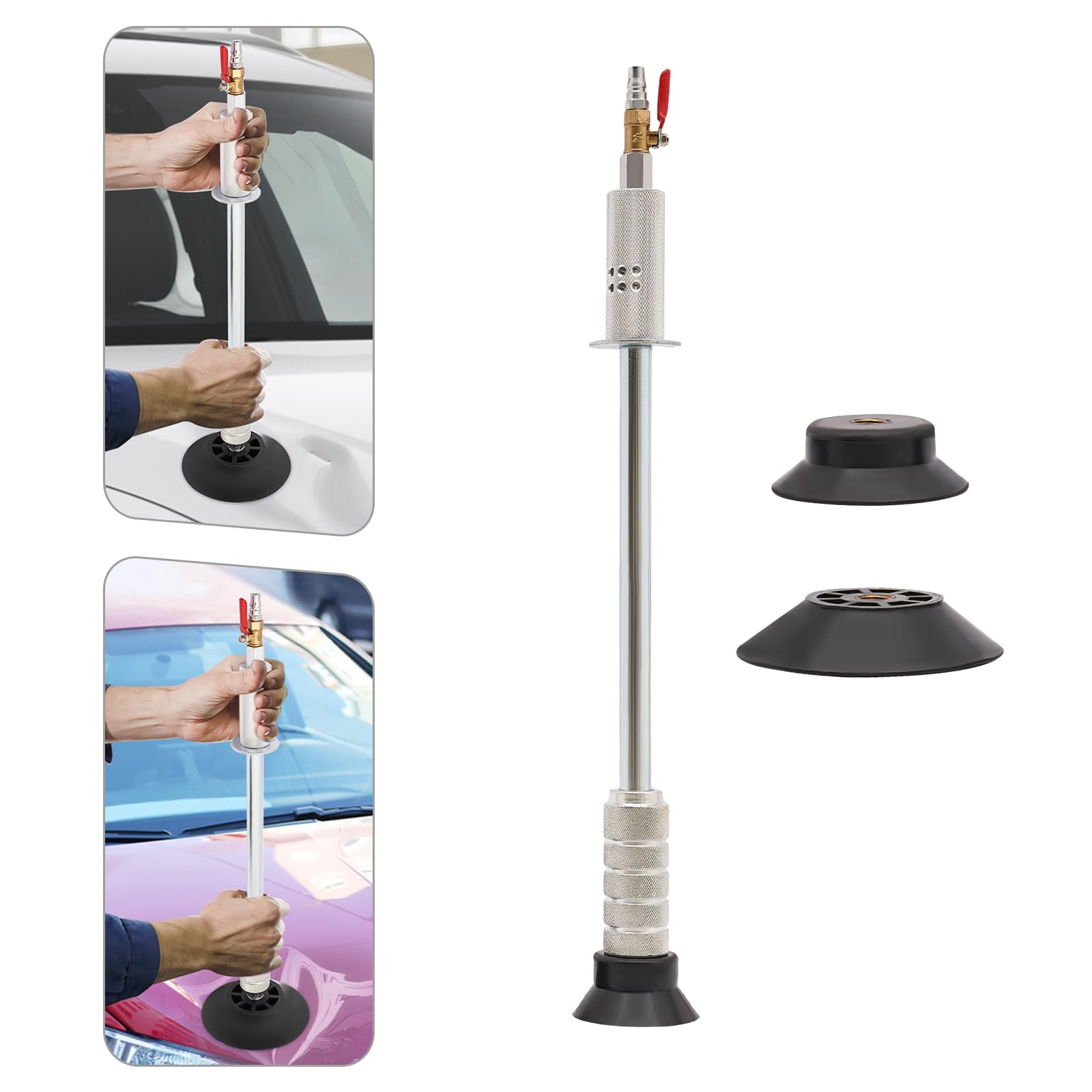 3 ventose per auto, martello di scarico pneumatico con 3 ventose, estrattore auto, pressione di lavoro, 3 bar, martello scorrevole con ventosa