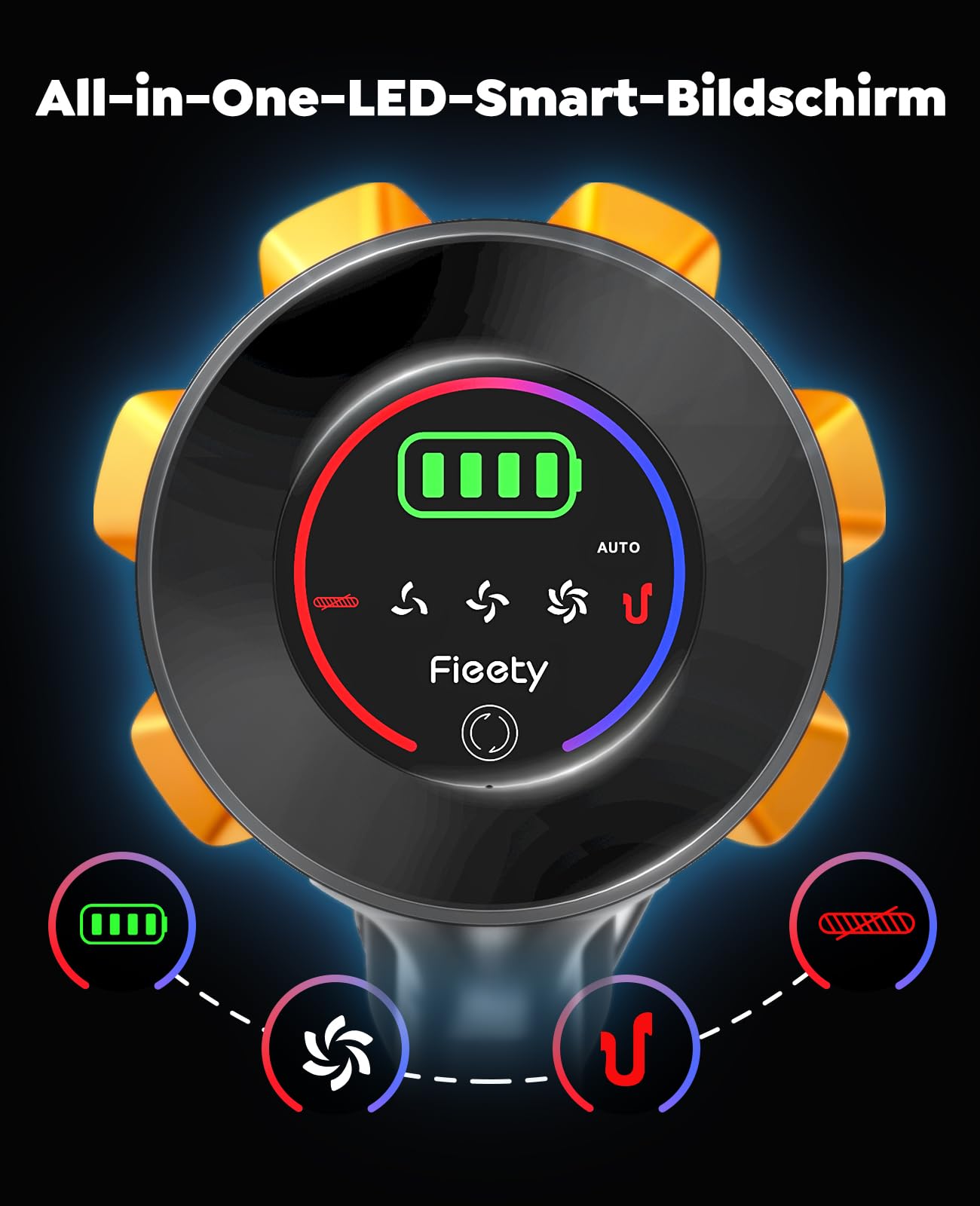 Fieety Kabelloser Akku-Staubsauger mit 2 Akkus, 130 Min Laufzeit, 50Kpa/600W Starke Saugkraft, Automatikmodus, Wandmontierte Ladestation, 1.5M Schlauch für Hartböden Teppiche Tierhaare Auto