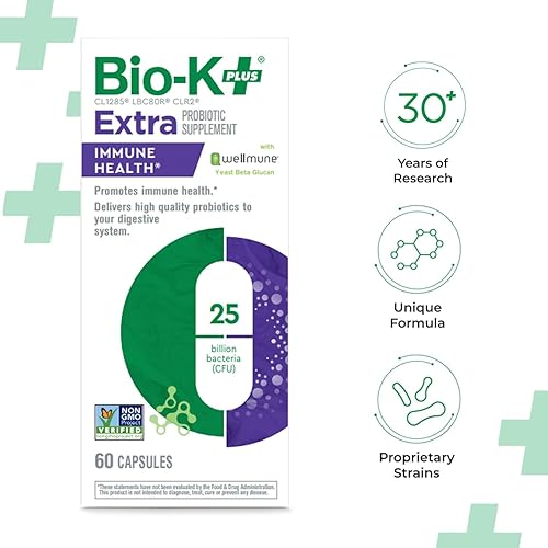 Miniatura 4 de Bio K+ Probióticos veganos para la salud inmunológica, con Wellmune, suplemento probiótico para apoyar la inmunidad, mantiene la salud digestiva,
