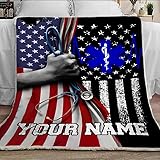 Pofily Paramedic Gifts Blanket, Gift for EMS, EMT on International Paramedics Day, Birthday and Chirstmas, Flannel Plush Throw Blanket, 50'x 65' - Paramedic