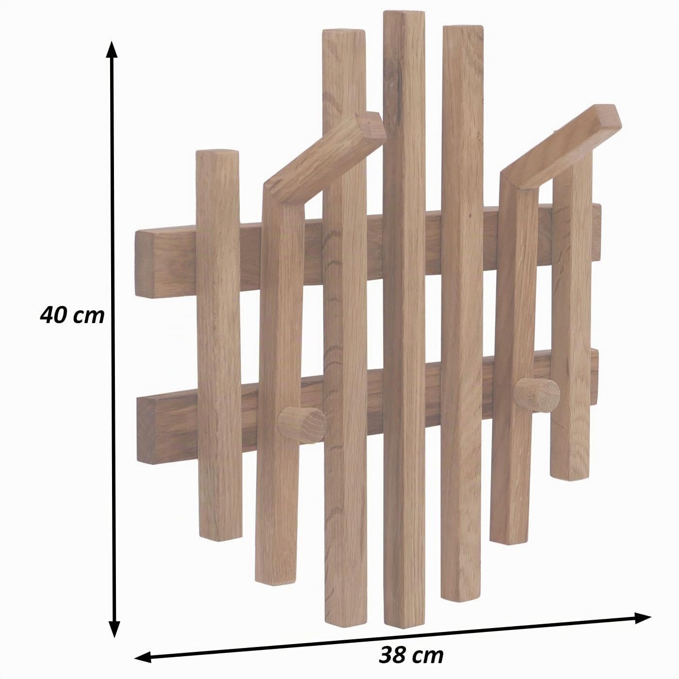 MCA Garderobenpaneel HWC-P57 Massiv-Holz 40x38cm Eiche