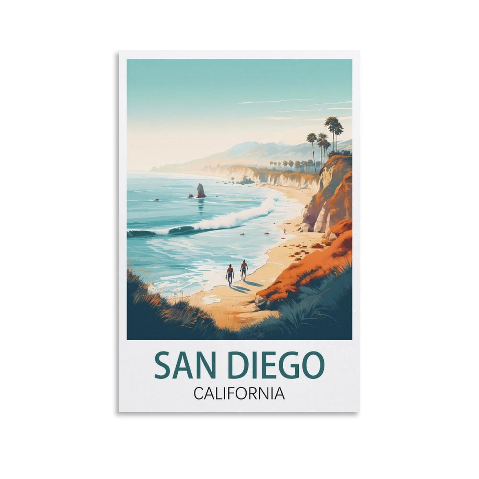 EZMLFA 5D Diamond Painting Kits for Adults,San Diego California,DIY Full Round Drill Diamond Dot Gem Art Kits for Adults,Crafts for Decor 30x40cm