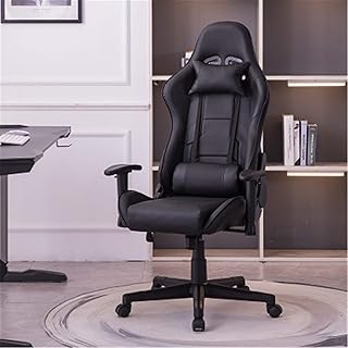 Vobajf Sillas de Videojuegos Silla de Juego Silla de computadora Reclinable 180 Grados Levantamiento cómodo y Giratorio Silla de Deportes electrónicos (Color : Black, Size : One Size)