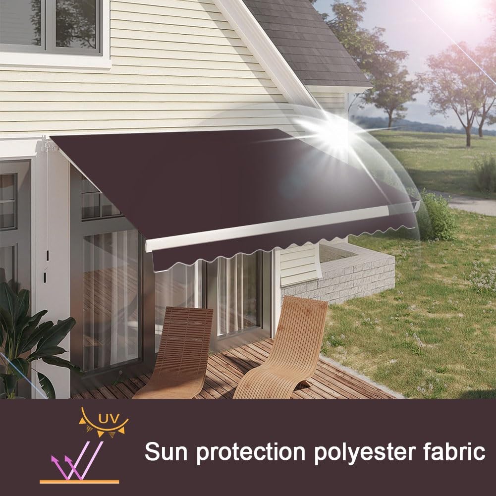 Wysuwana wymiana tkaniny markizy - płótno przeciwsłoneczne na patio, podwórka i tarasy - dostępne w rozmiarach 23 x 11,5 m (szare, 7 x 1,5 m)