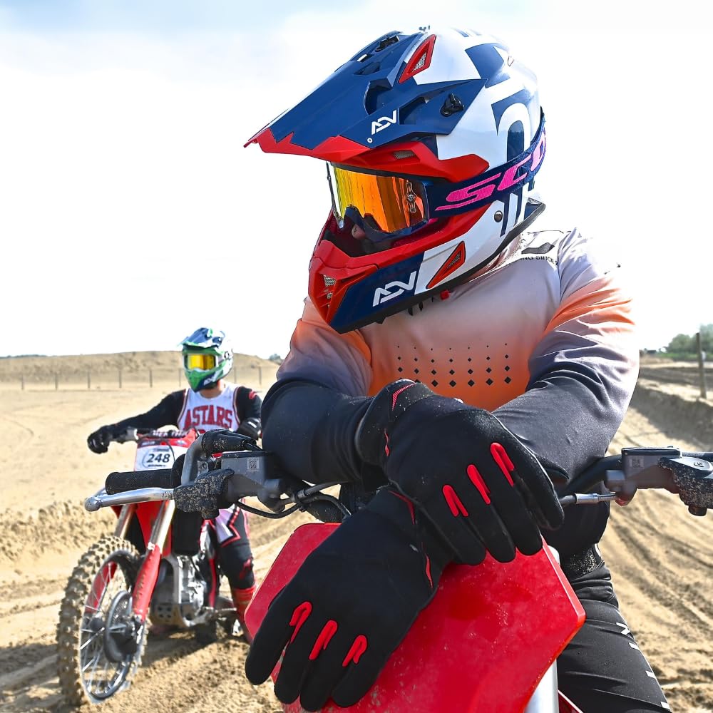 KSK Gants Été VERAO Gants Moto, Scooter Noir et rouge