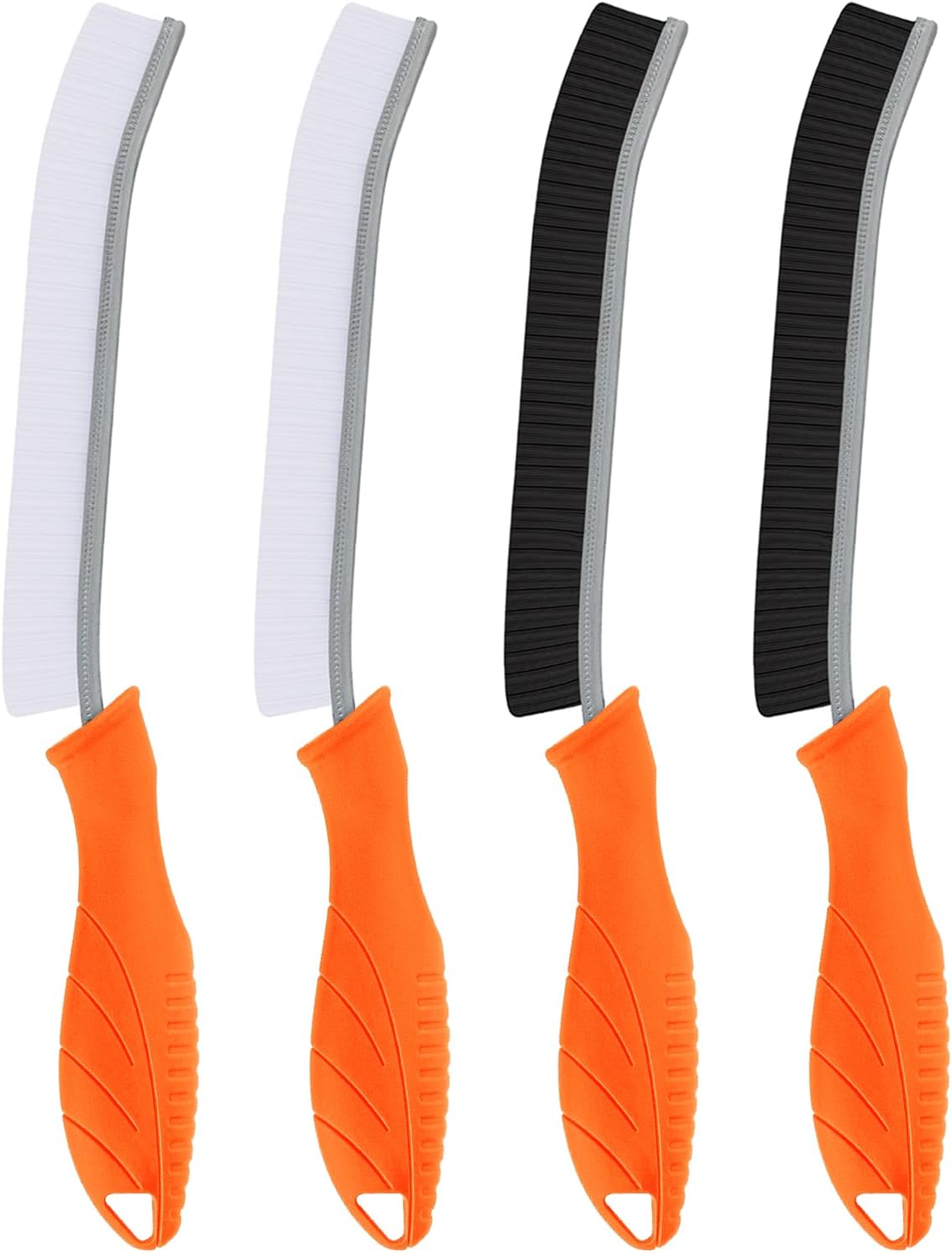 TQRR Toilet Brush, 4Pcs Bathroom Cleaning Brush, Toilet Scrubber, Deep Toilet Bowl Brush with Hanging Hole, Multifunctional Gap Cleaning Brush, Bristles for Kitchen Sinks, Tub,Shower (4, Orange)