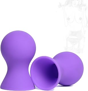 JINGHUA3 Succionador de pezón redondo de silicona Extractor de leche Succionador de pezón Coqueteo Juguete sexual Succionador de pezón erótico 1 par Succionador de pezón Estimulador (azul) (Color : L