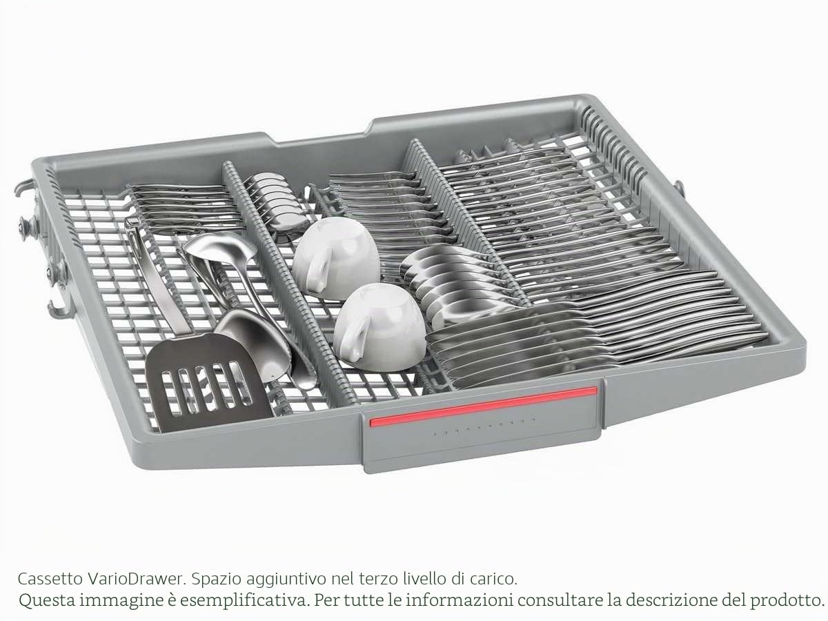 Bosch SMS4HVI31E Serie 4 Lavastoviglie indipendenti, E, 60 cm, in Acciaio Inox, 94 kWh/100 cicli, 13 MGD, SilencePlus, Asciugatura Extra, cassetto Vario, Home Connect