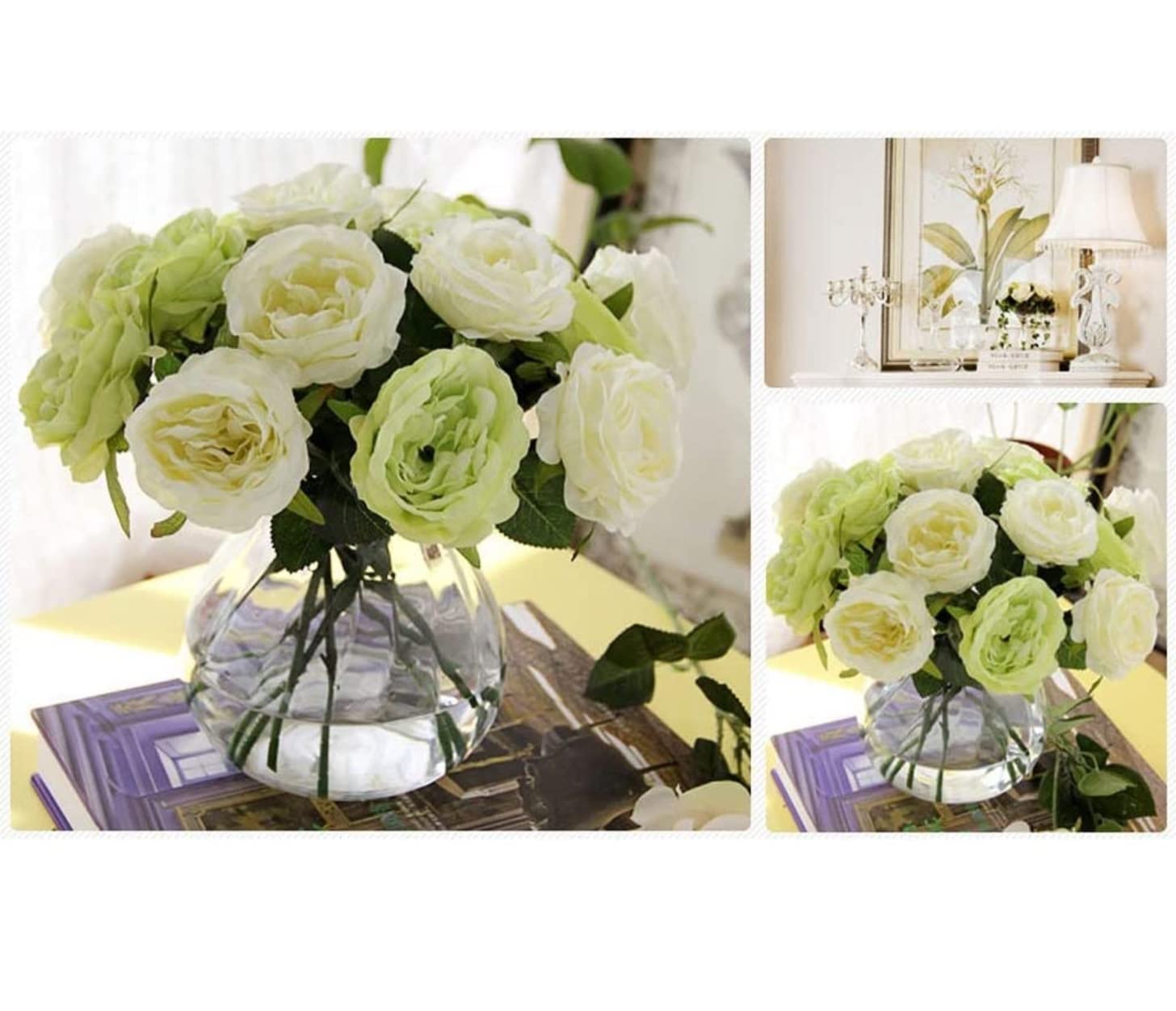 Künstliche Blumen Wunderschön Künstliche Blumen Künstliche Rosen Zweig Gefälschte Blumenvase Set Hochzeitsdeko Künstliche Blumen wie Echt
