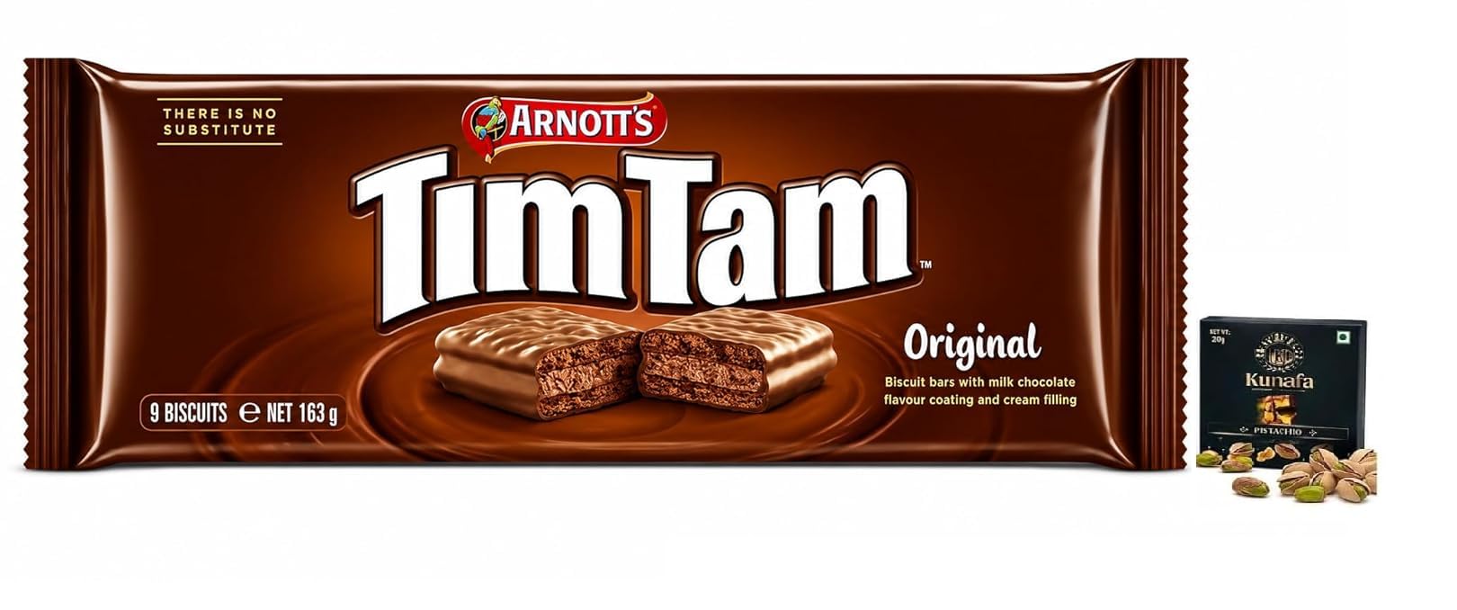 Arnotts TimTam Original Biscuits – Iconic Australian Chocolate Biscuit Bars with Milk Chocolate Coating & Cream Centre, 163g with Free Flavourito Kunafa Pistachio Chocolate Bar, 20g By Decadent Foods-image-15