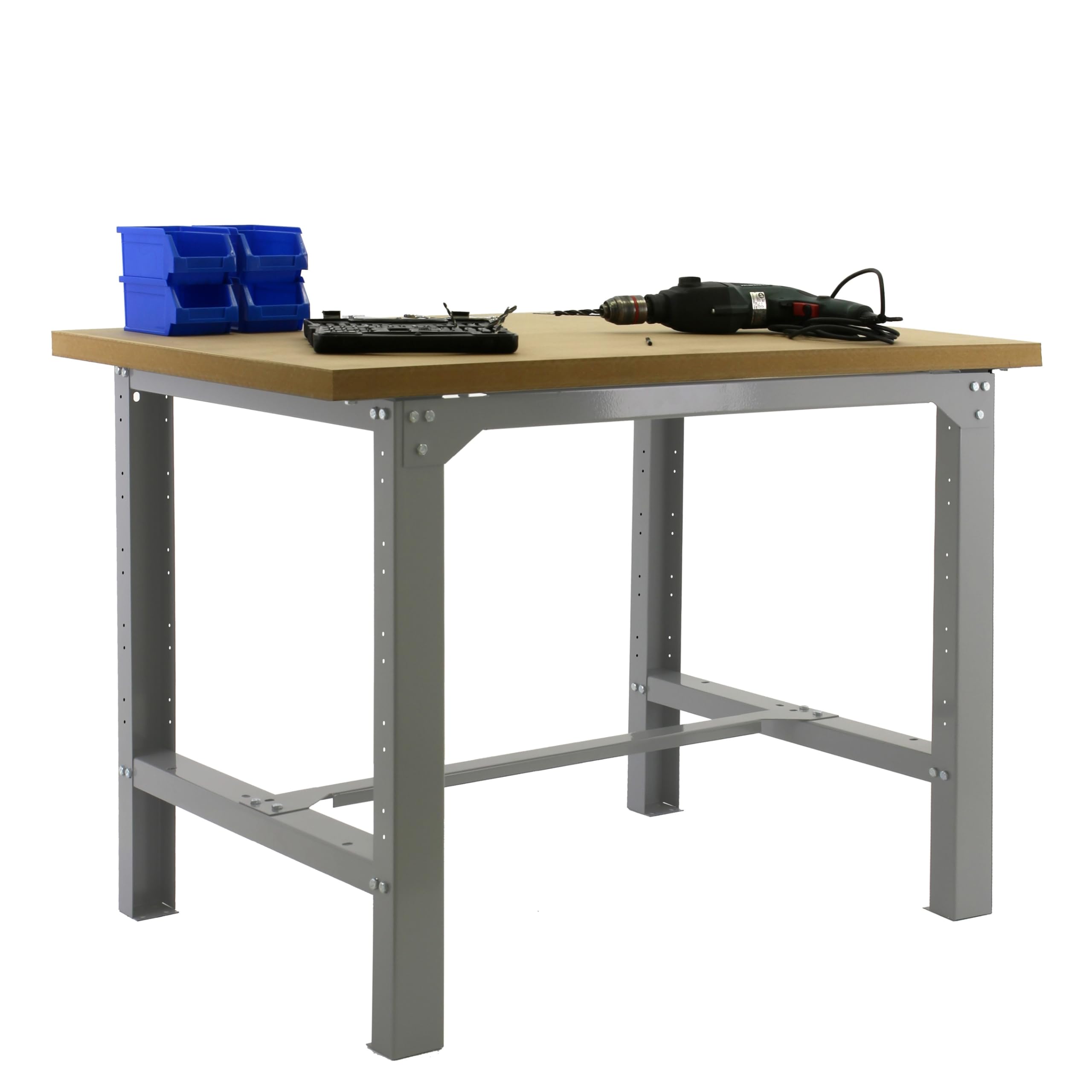 Simon Rack Mesa de Trabajo Taller 1200x750 mm - BT6 | Tablero MDF 35 mm, Pintura anticorrosión, Capacidad Carga 600 kg, Gris