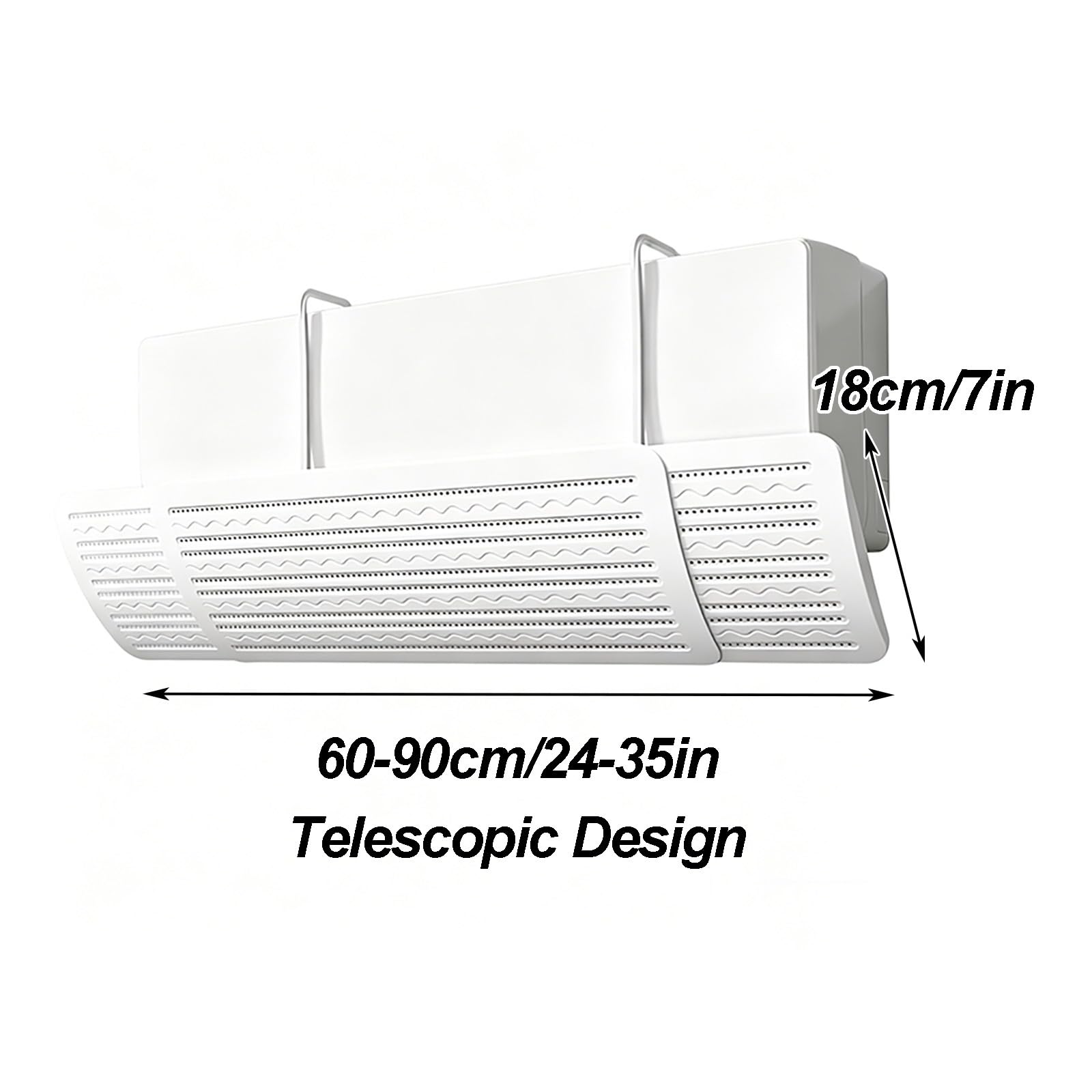 Deflettore Condizionatore Universale Telescopico, Deflettore Aria Condizionata Universale per Split e AC a Parete, Motivo Decorativo a Onde