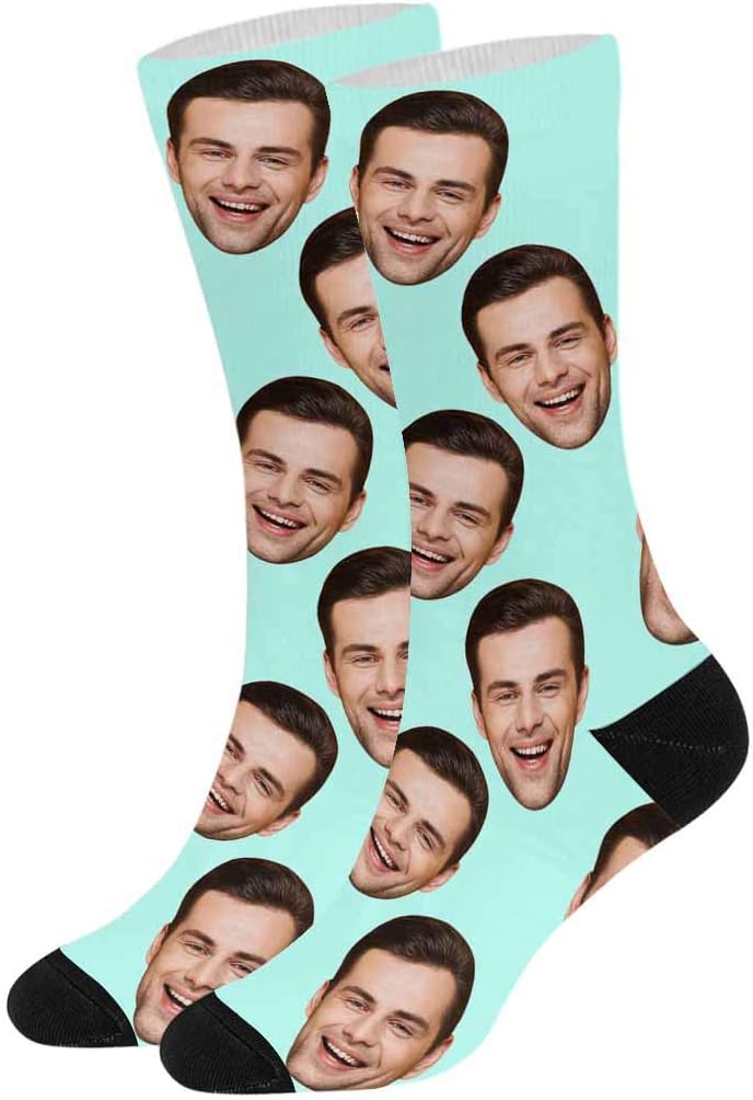 MyPupSocks Custom Photo Pet Face Socks, Personalized Family Faces Crew Socks for Men Women