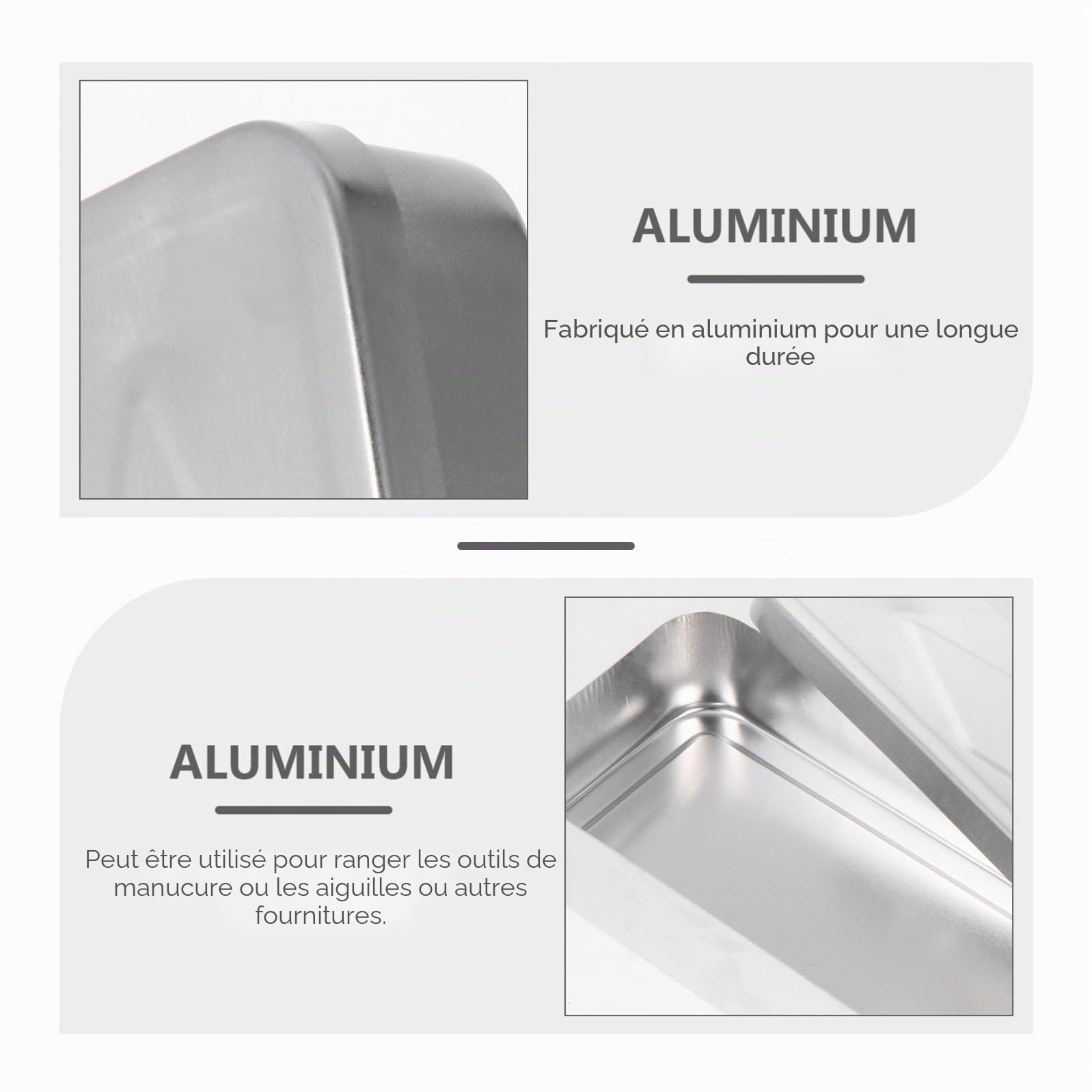 iplusmile Boîte À en Aluminium 20X10X4.5 Cm Boîte De Hygiénique avec Couvercle Résistante À La Corrosion pour Outils Et De Laboratoire