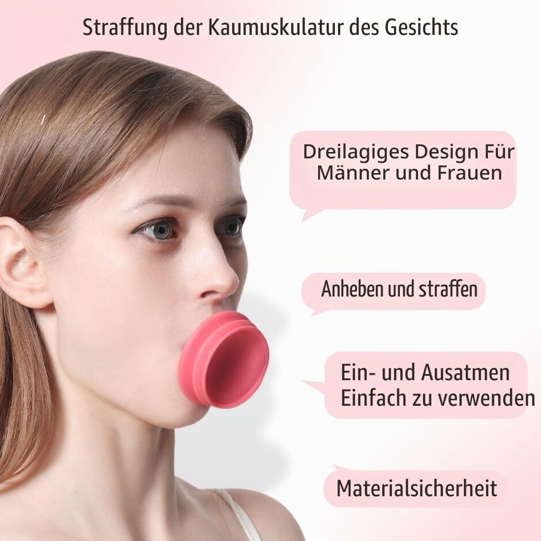 V Face Gesichtsmuskeltraining Jaw Trainer Kiefertrainer, Doppelkinn Entferner,rainer für Gesicht, Mund, Meißel und Verbesserung der Kieferlinie