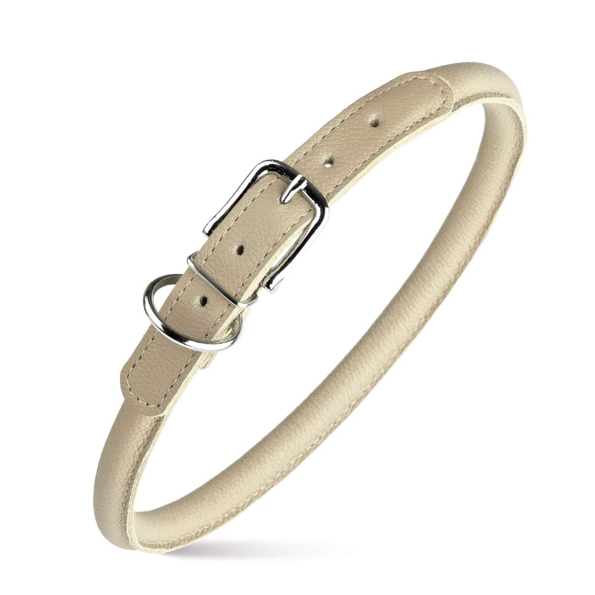 Amazon.com : Dogline Rolled Leather Dog Collar - for Small, Medium and  Large Breeds - Soft and Padded Round Luxury Design 1/2-Inch Wide Soft  Padded Rolled Round Leather Dog Collar, 22 to