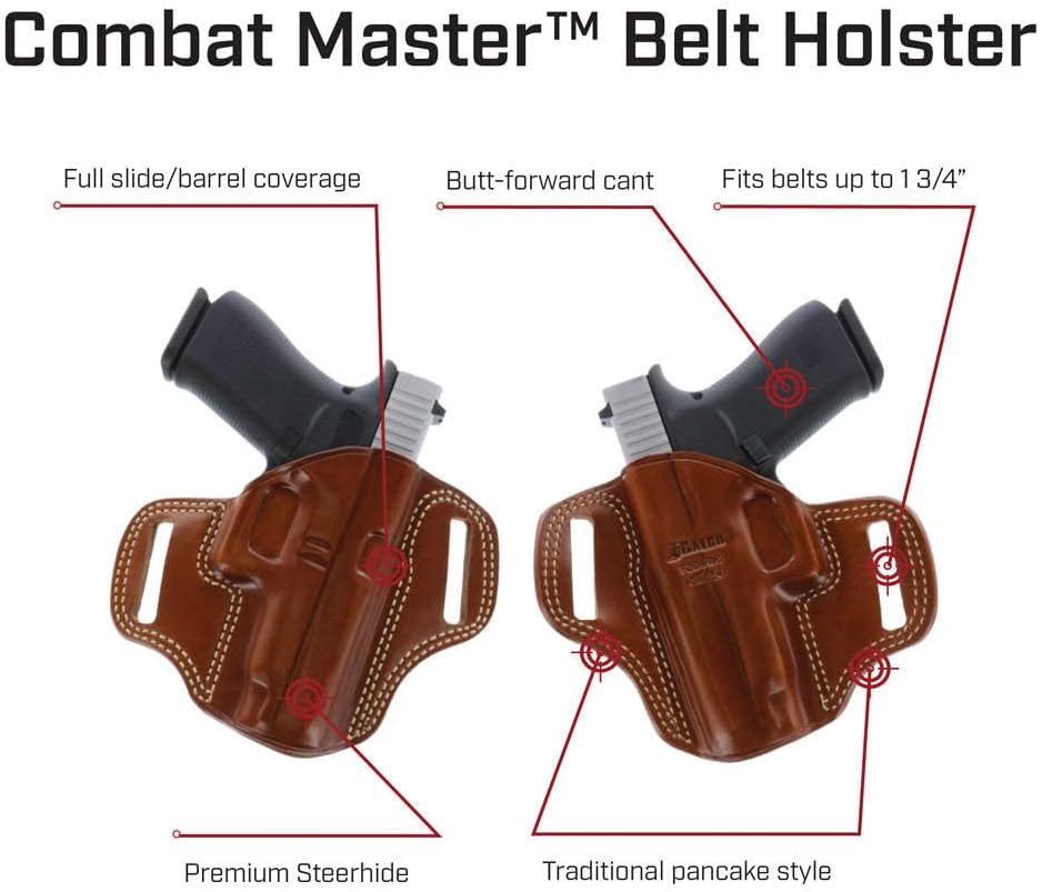 GALCO CM226 Combat Master Right Hand Tan Leather Belt Holster