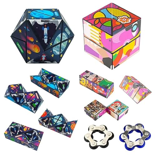 2 Piezas Cubo Rubik 2 En 1 Cubo De Rubik, Rubik Estrella, Cubos Magico Descompresión Creativo, para Niños y Adultos, Cumpleaños Regalos Juegos Educativos