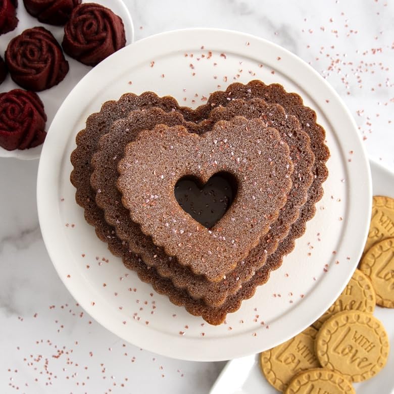 Nordic Ware Tiered Heart Bundt, 12 Cup, Toffee - Image 3