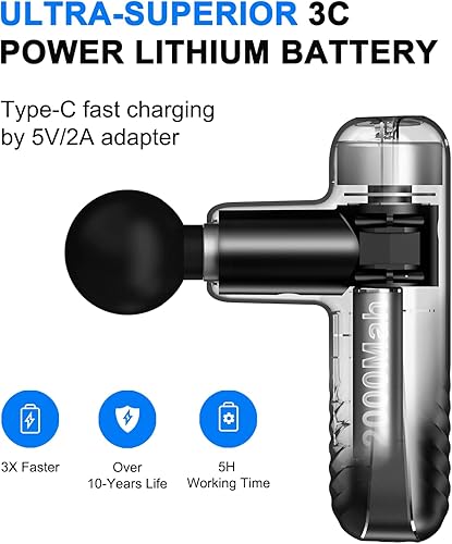 Miniatura 5 de Mini pistola de masaje para alivio profundo del tejido, masajeador muscular de percusión portátil para aliviar el dolor en movimiento, 4