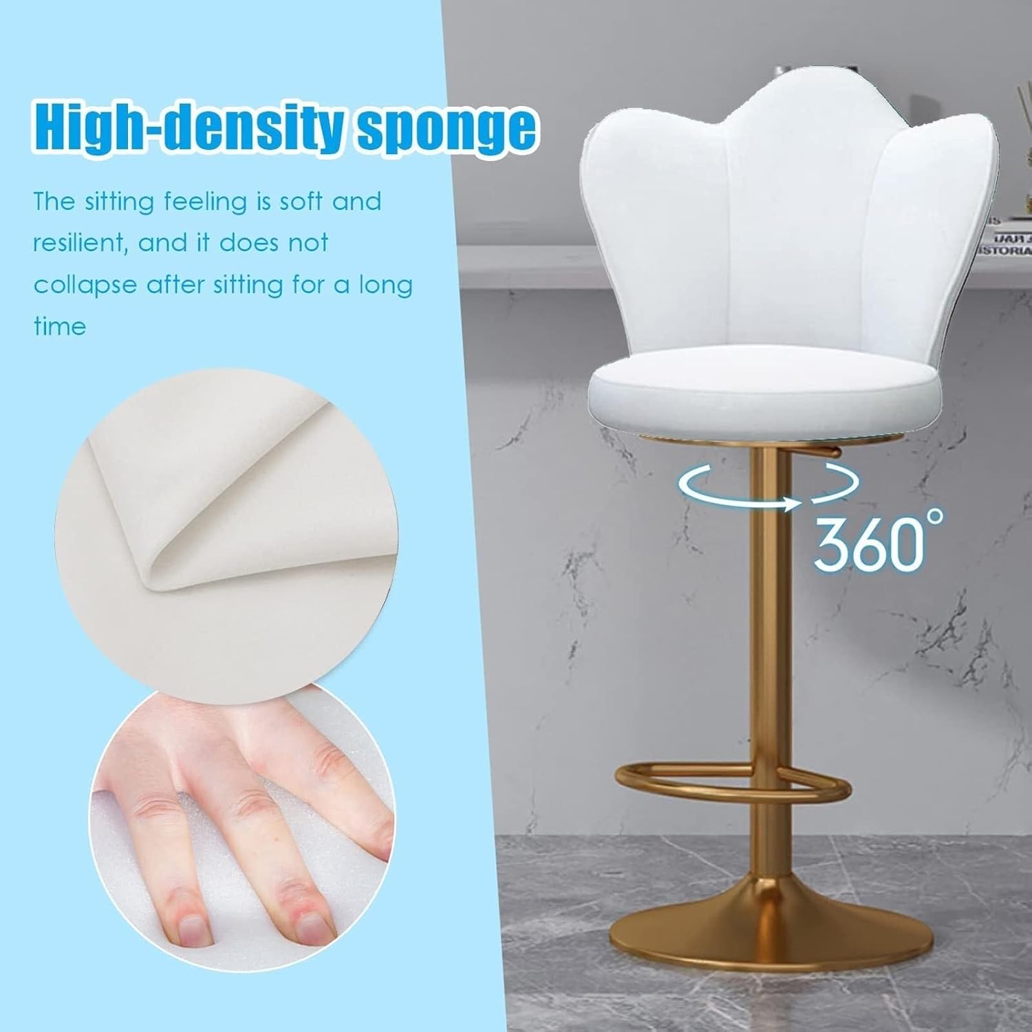 WADRBSW バースツール ホームキッチン 朝食 バースツール キャッシャー レセプション デスクチェア 360度回転 アイランド WADRBSW  バースツール ホームキッチン 朝食 バースツール キャッシャー レセプション デスクチェア 360°回転アイランドベ 【 アイランドキッチン ...