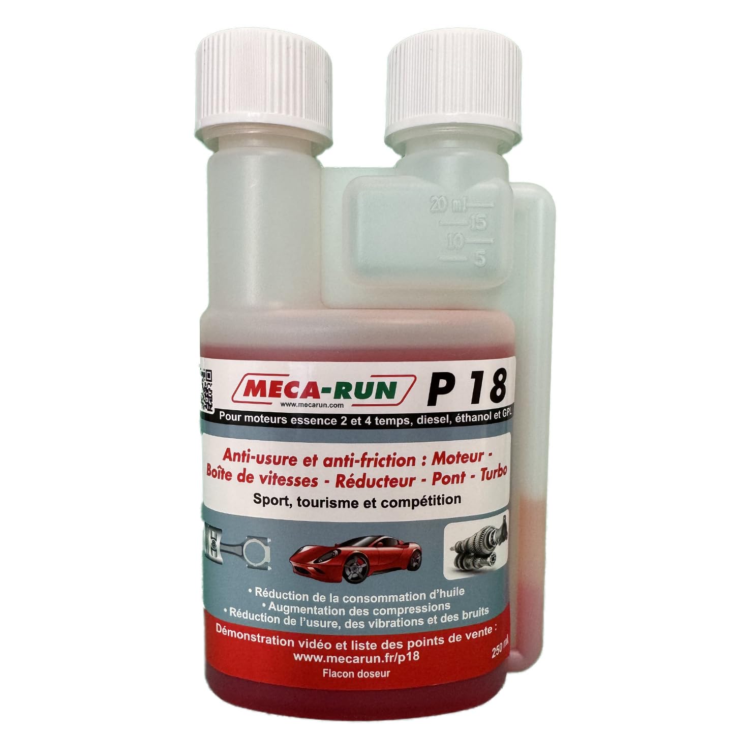MECA-​RUN P18 250 ML Additif pour Huile Moteur - Anti-​crassement