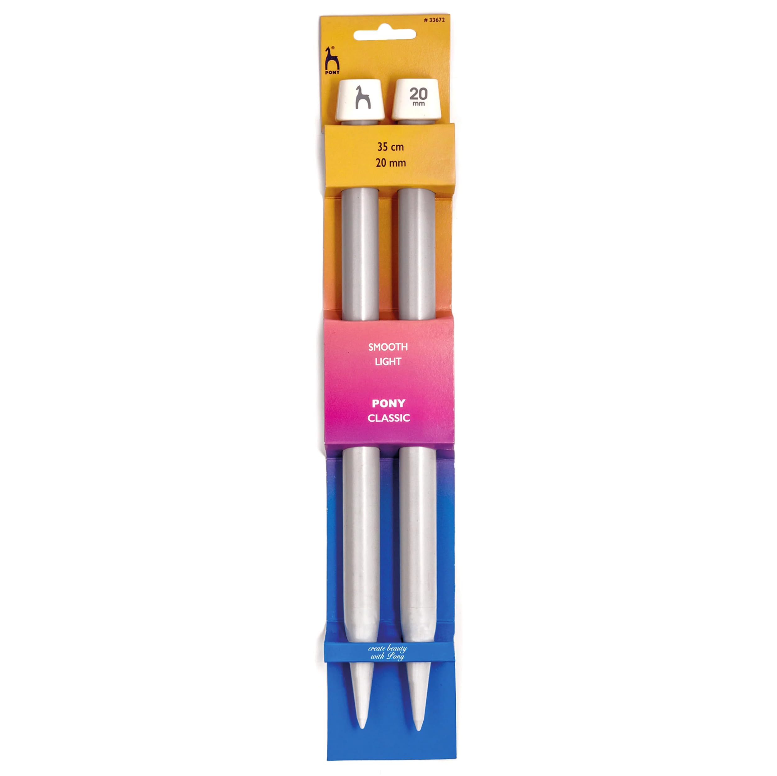 Pony P33672 Single Ended Classic Knitting Pins, Multi-Colour, 20mm