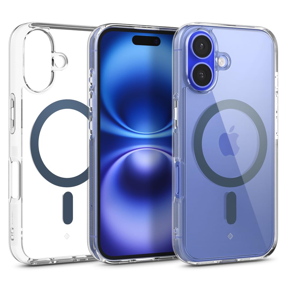Caseology Capella Mag For IPhone 16 Case [Ultra Clear] Magnetic Military Grade Drop Protection Side Grip Patterns Case Cover For IPhone 16 - Light Purple