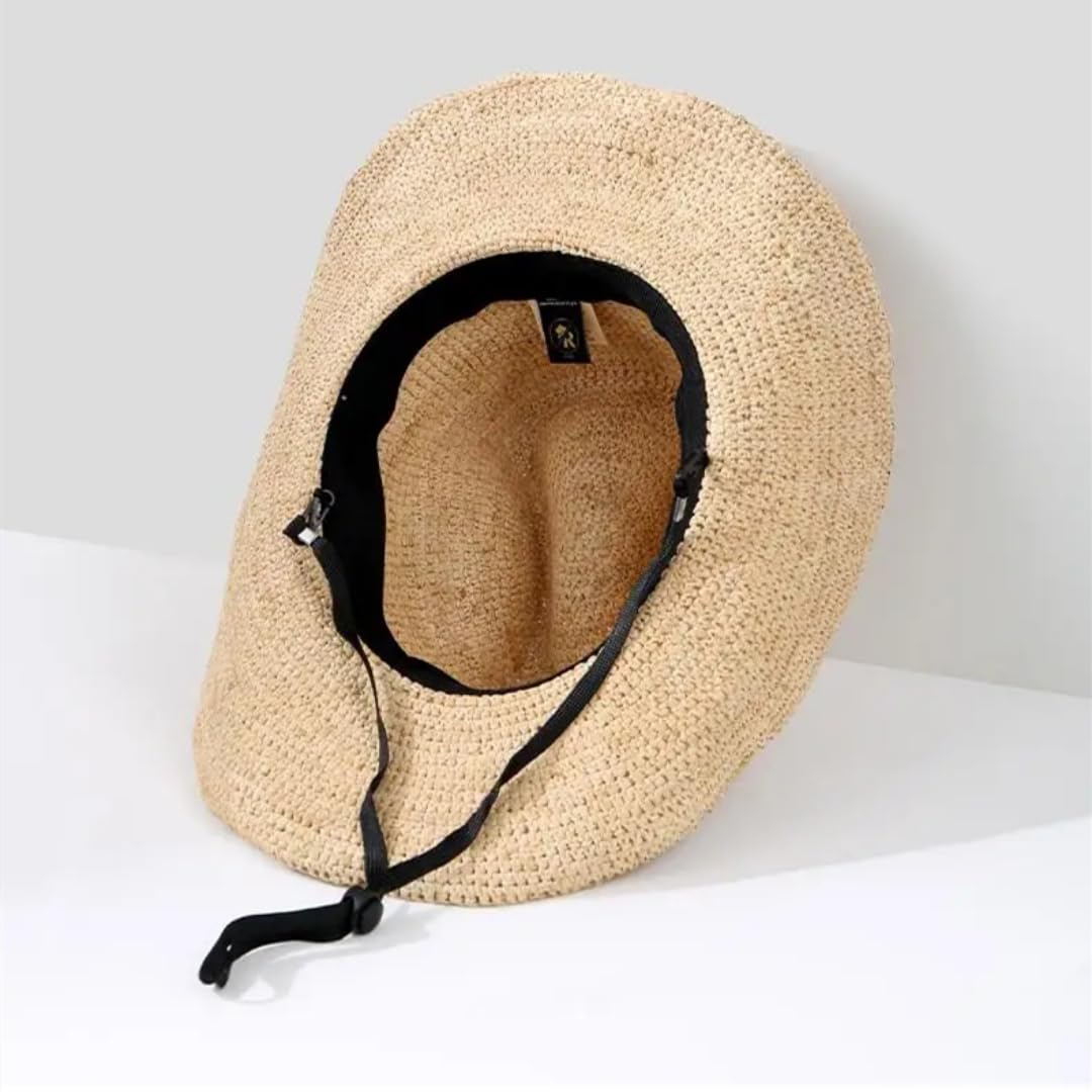 Sonnenhut Strohhut Hut Stroh Sonnenhüte Für Frauen Mit Breitkrempigem Cowboyhut Und Verstellbarem Strandhut