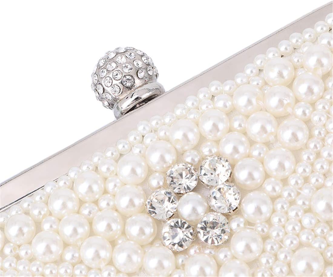 XINNI Women Shell Shape Pearl Rhinestone Purse Clutch Handbag for Cocktail Evening Party | Pearl, Rhinestone, Purse, Cocktail