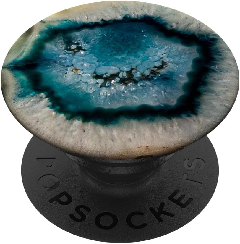 Blue Mineral Agate Quartz Crystals Dark Opal Purple Marble PopSockets Adhesive PopGrip