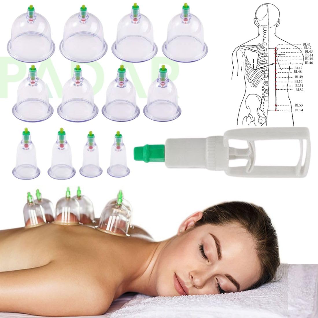 Sponsored Ad - Hijama 12 Cups Bio Magnetic Traditional Chinese Cupping Therapy Cup Set Household Pull Out Vacuum Cupping Kit/Massage Medical Cupping Set Suction Acupuncture for Body Blood Circulation