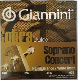 Encordoamento Ukulele Soprano Concert Giannini Nailon Branco GEUKSC 028