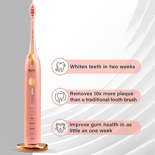 Miniatura 5 de Wagner  Stern - Cepillo de dientes blanqueador ultrasónico con sensor de presión 5 modos de cepillado y 4 niveles de intensidad con control