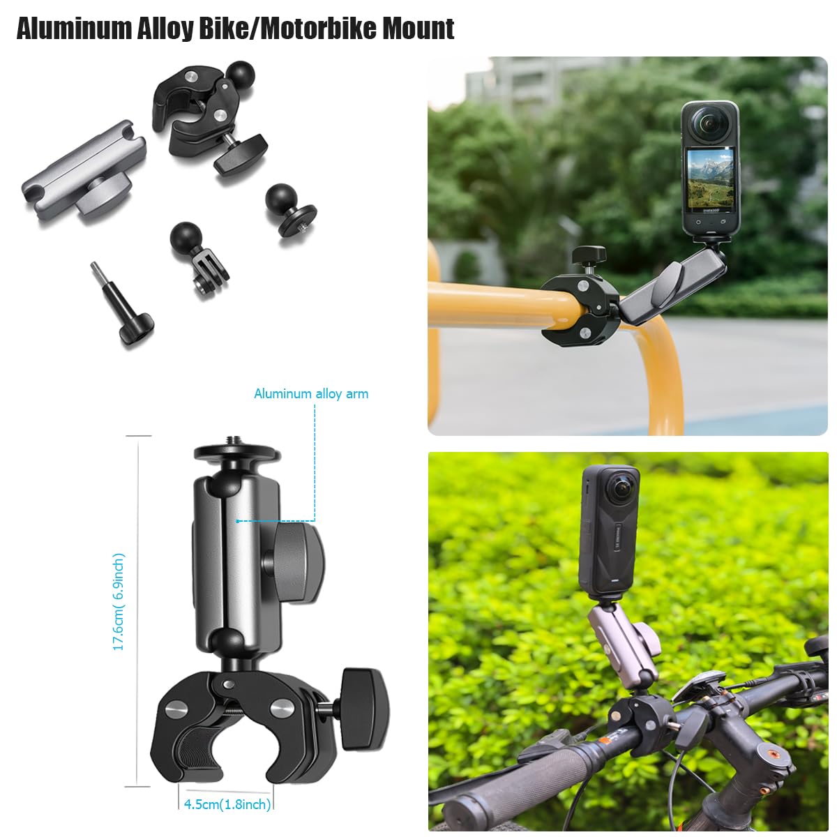 Accessory for Insta360 X5 Bundle Include: Magnetic Mount Carrying Case Silicone Case Bike Motorbike Mounts and Adhesive Pads for Insta 360 X5 Camera 62I