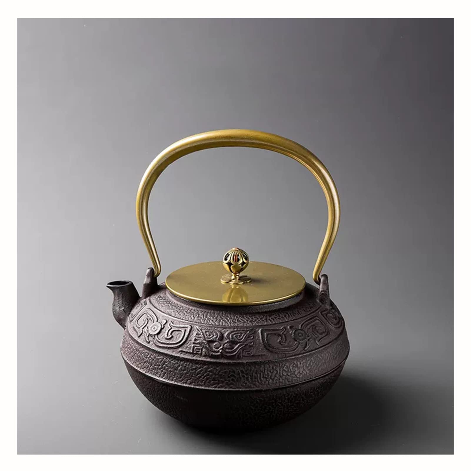 TYUHDUYUR Japanese Cast Iron Teapot Tea Kettle Cast Iron Teapot with Copper Handle for Black Tea as a Gift,Japanese Healthy Kettle (3)