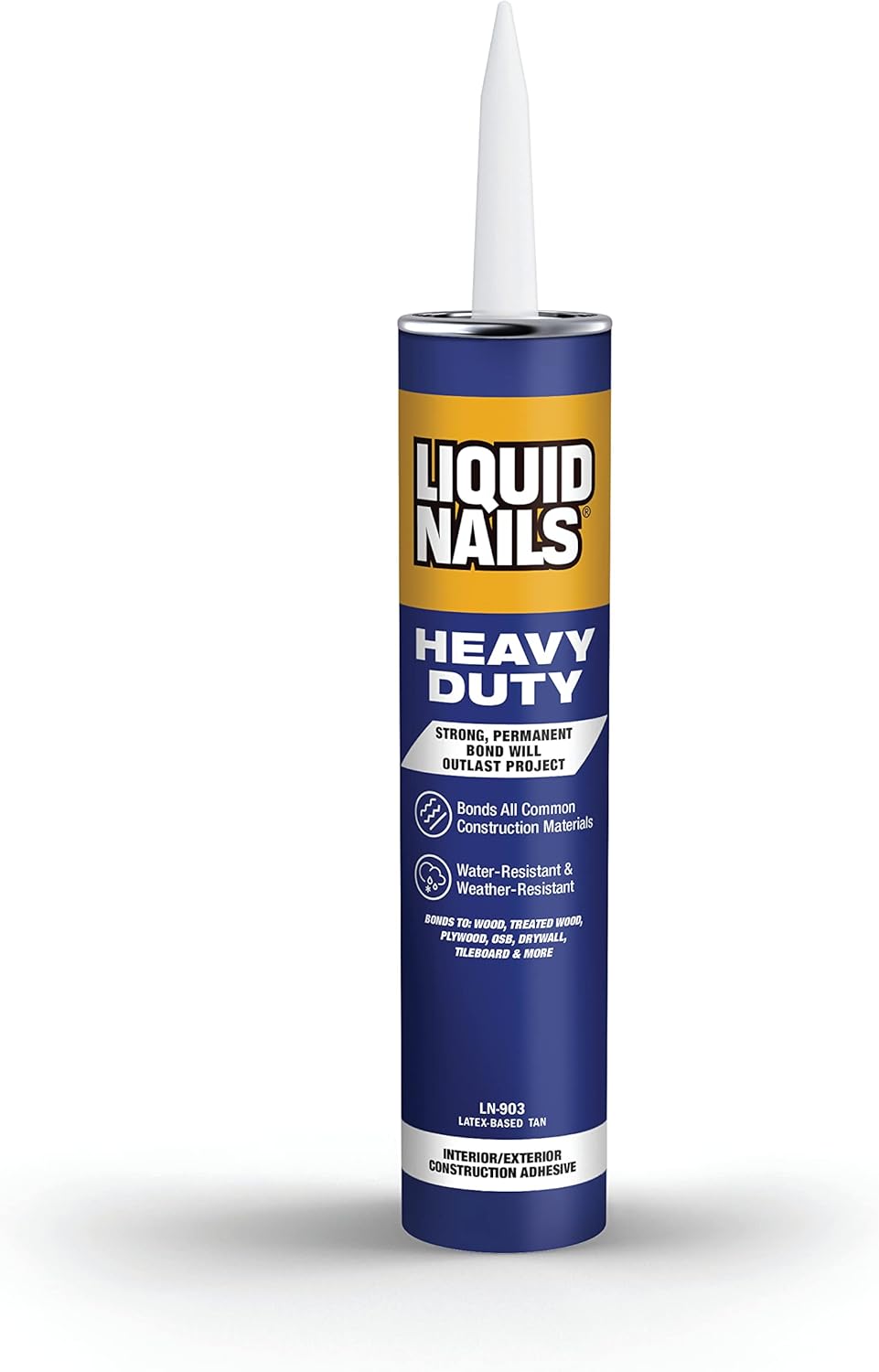 M-D Building Products 73898 4-Inch by 60-Feet Dry Back Vinyl Wall Base, Silver Gray & Liquid Nails Heavy Duty Construction Adhesive (LN903), 10 oz