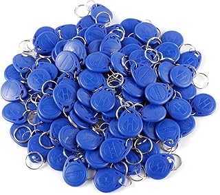 LUCINE 100 x 125 KHz RFID Key Ring Access Control Card Key Ring for Door Access Control System TK4100 / EM4100 (100IDPCS-Blue)