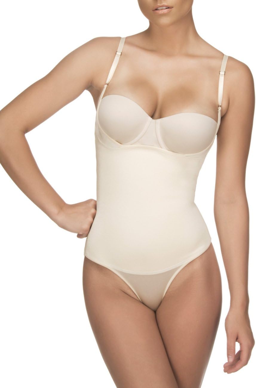 Vedette Braless Body Shaper w/ Panty, Nude, Medium