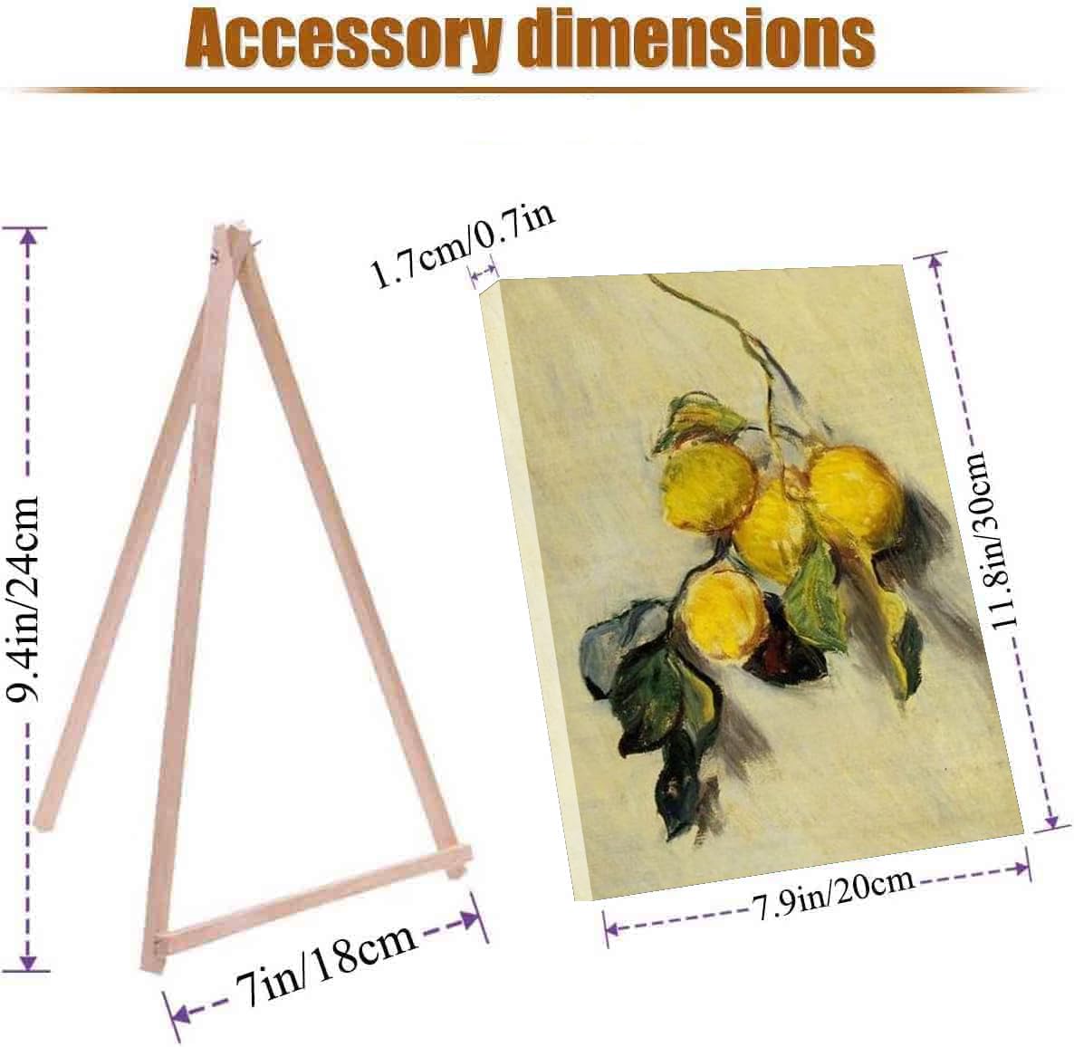 Kit De Pintar Por Números Para Adultos Y Niños - Lienzo 20x30cm Con Marco De Madera - Dibujo De Limones Y Café - Manualidades Relajantes