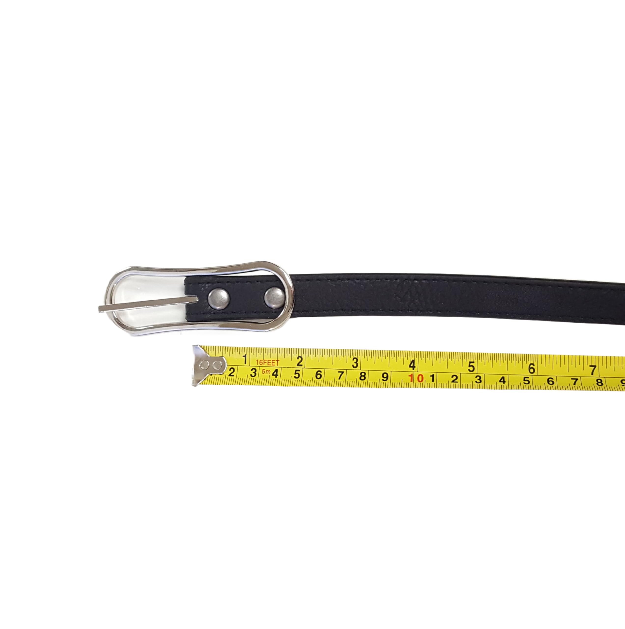 AXESORIA: Plus Size: Classic Skinny Silver Buckle Belt Black 1X