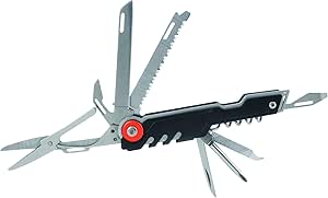AceCamp 11-in-1 Compact Multi-Tool Pocket Knife, Blade, Saw, Scissors, Corkscrew, Nail File, Screwdrivers, Small Pick, Thread Loop, Bottle and Can Opener