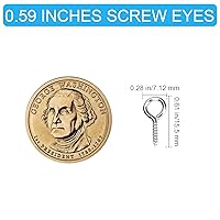 Vista 4 de Aovchei Tornillos de ojo, 150 piezas de 0.59 pulgadas de acero inoxidable 304 autorroscantes, ganchos de ojo autorroscantes, para interiores