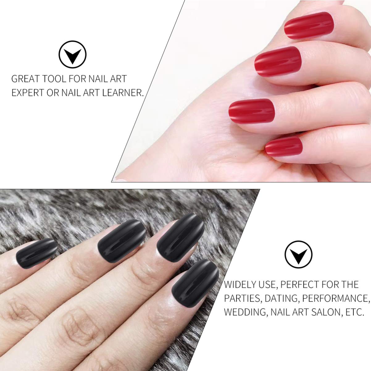 FRCOLOR 72pezzi Unghie Adesivi Per Unghie Per Manicure e Speciali Come Matrimonio e