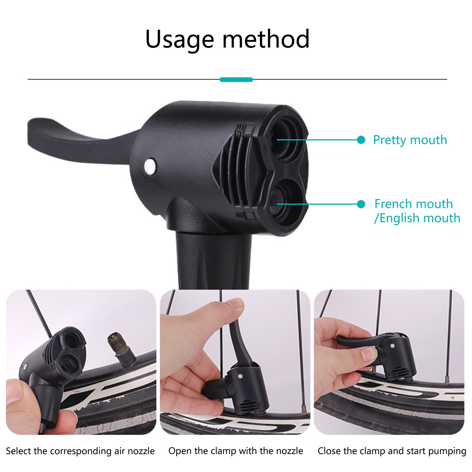 Adaptateur Double Tête Pour Pompe à Air Vélo - Polyvalent, 6 Embouts, Pour Gonfler Pneus Facilement