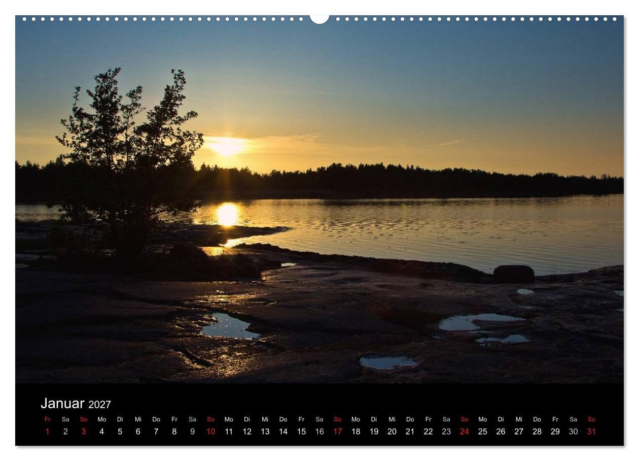 CALVENDO - Lichter des Nordens (Wandkalender 2027 DIN A2 quer), Monatskalender: Skandinaviens Lichterstimmungen