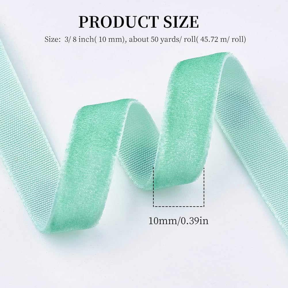 CABODYALS Ruban De Velours Vert Clair Vintage De 45.72 M Et 9