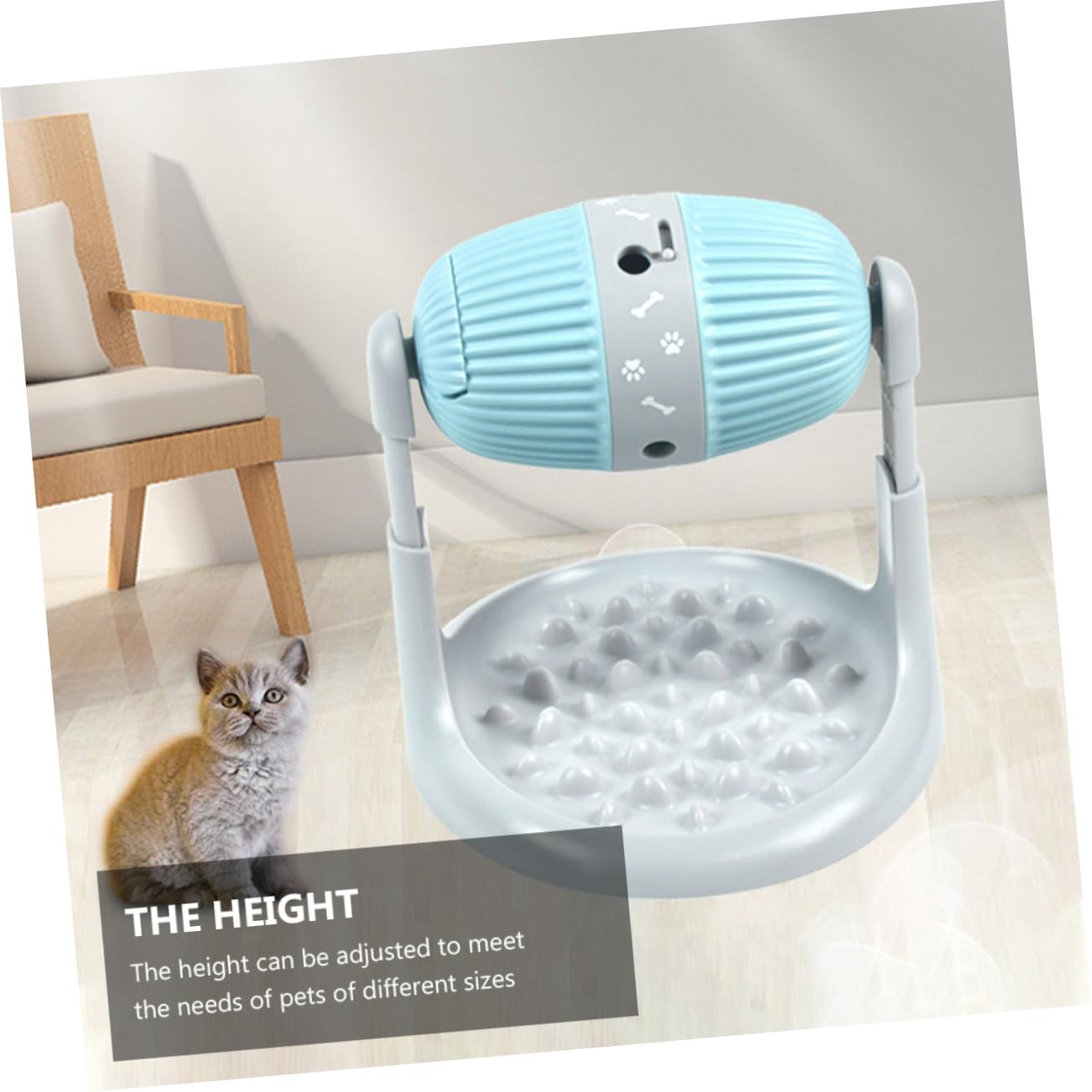 Toyvian Distributore Di Cibo Lento Altezza Regolabile Distributore Di Snack Per Cani e Gatti Antiscivolo e Facile Da Pulire