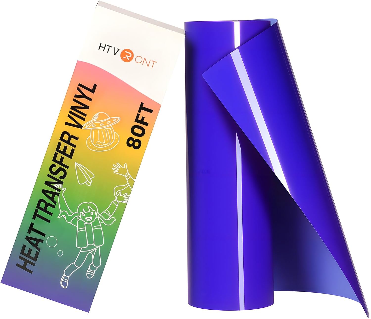 HTVRONT Heat Transfer Vinyl Roll - 12" x 80ft Royal Blue HTV Vinyl for T Shirts, Blue Iron on Vinyl Compatible with Cricut Cutting Machine, Easy to Cut & Weed for Craft Design (Royal Blue)